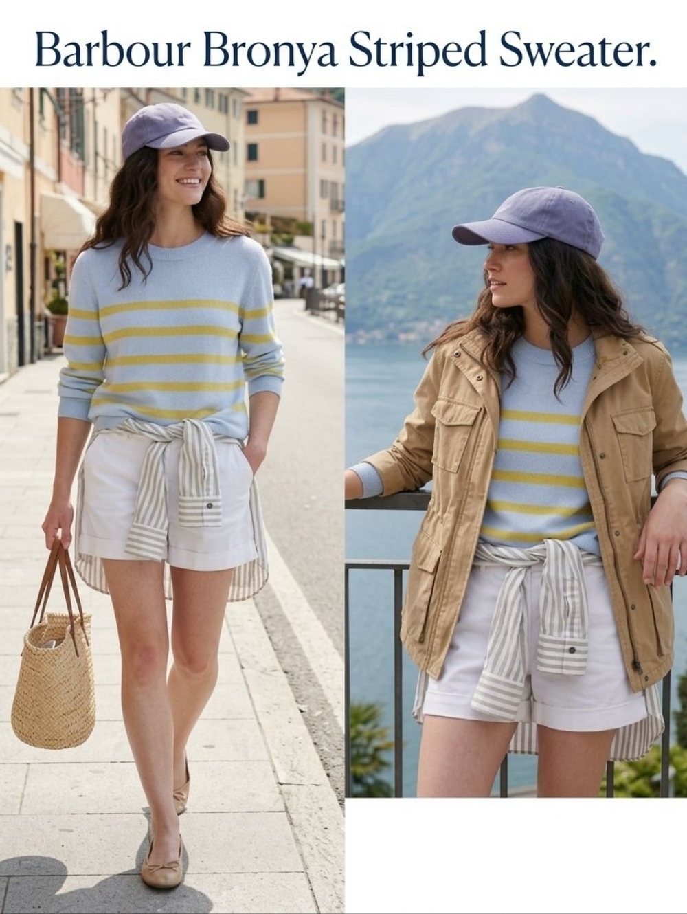 Barbour Bronya Striped Sweater. Chic Cotton Blend. Size 6